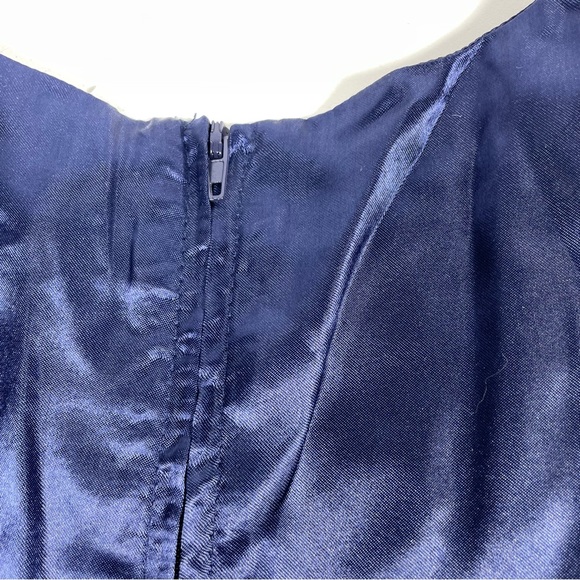 NWOT Blue Glittery Lace Dress Scallop Sweep - Picture 6 of 9